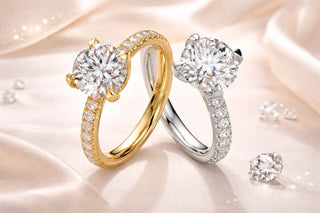Guldringe med diamanter