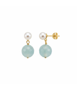 Hultquist Azure Jade Drop øreringe i forgyldt sølv – 05918 G
