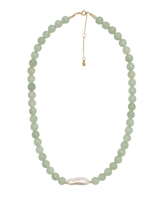 Hultquist Aura Pearl Aventurine halskæde i forgyldt sølv – 05920 G