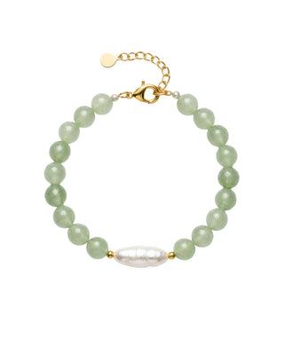 Hultquist Aura Pearl Aventurine armbånd i forgyldt sølv – 05921 G