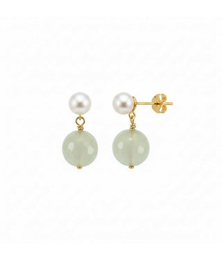Hultquist Aura Pearl Aventurine øreringe i forgyldt sølv – 05922 G