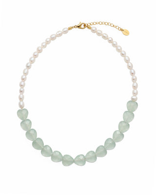 Hultquist Aura Heart Pearl Aventurine halskæde i forgyldt sølv – 05925 G