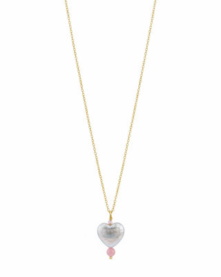 Hultquist Luma Heart Pearl halskæde i forgyldt sølv – 06010 G