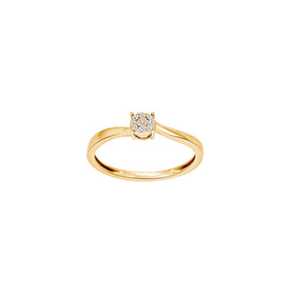 14kt. guldring m/dia. 0.03ct W/SI