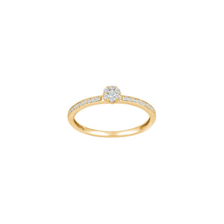 14kt. guldring m/dia. 0.16ct W/SI