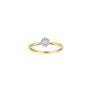 14kt. guldring lille roset  m/dia. 0.105ct W/SI