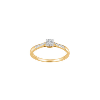 14kt. guldring m/dia. 0.04ct W/SI