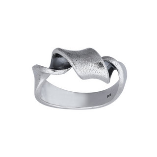 Sølvring snoet - mat og oxyd. 7mm Str.56