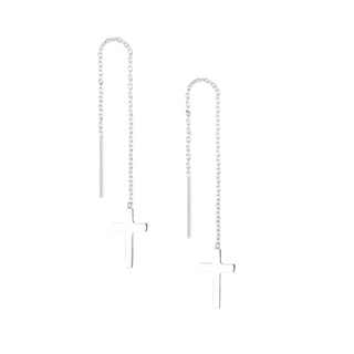 Ørekæder kors sølv