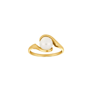 8kt. guldring m/ferskvandsperle
