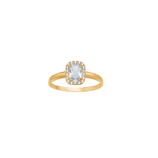 8kt. guldring hvid m/cz