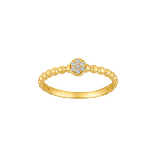 8kt. guldring m/cz og kugler