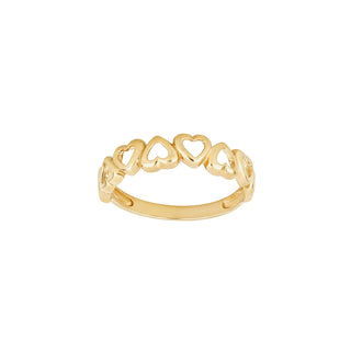 8kt. guldring m/hjerter