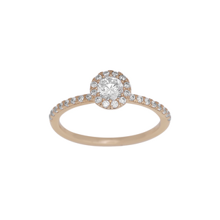 8kt. guldring rund m/cz