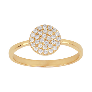 8kt. guldring m/cz rund 8mm