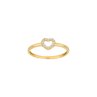 8kt. guldring hjerte m/cz