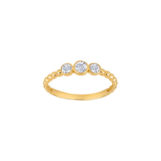 8kt. guldring m/kugler og 3 x cz
