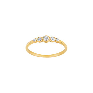 14kt. guldring m/5 x cz