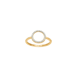 8kt. guldring cirkel m. cz