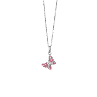 Aagaard halskæde til Børn med Pink Emalje Sommerfugl sølv 38 cm – 11323818-38