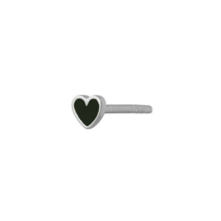 Stine A - Petit heart black ørering  i sølv 1181-00-Black