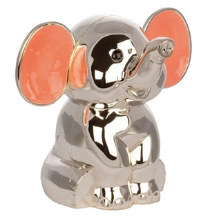 Forkromet sparebøsse elefant m/ pink øre 92015286202