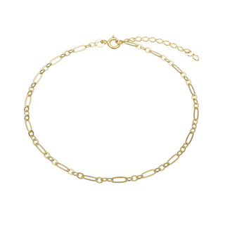 Ankelkæde Trace Figaro Forgyldt Sterling Sølv 23 + 4 cm