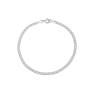 Ankelkæde runde led sterling sølv 23 + 4 cm