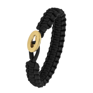 From Soldier to Soldier armbånd sort med Brushed Link-lås i forgyldt stål – 2604-FSTS-BLA-G06