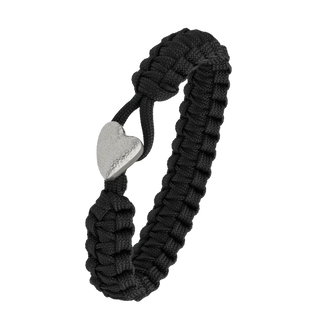 From Soldier to Soldier armbånd sort med Heart-lås i stål – 2604-FSTS-BLA-S05