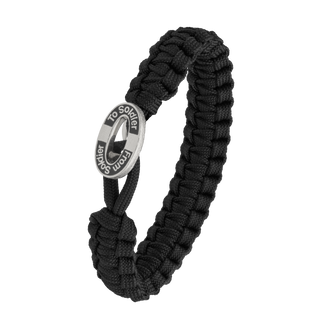 From Soldier to Soldier armbånd sort med Oval med sort emalje-lås i stål – 2604-FSTS-BLA-S11
