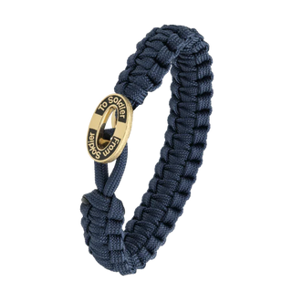 From Soldier to Soldier armbånd blå med Oval med sort emalje-lås i forgyldt stål – 2604-FSTS-BLU-G11