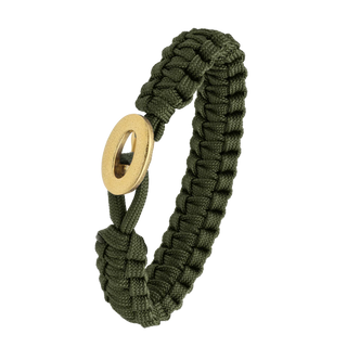 From Soldier to Soldier armbånd grøn med Brushed Link-lås i forgyldt stål – 2604-FSTS-GRE-G06