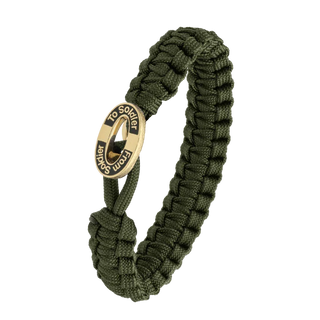 From Soldier to Soldier armbånd grøn med Oval med sort emalje-lås i forgyldt stål – 2604-FSTS-GRE-G11