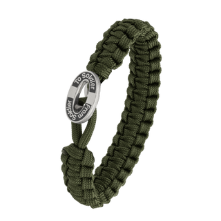 From Soldier to Soldier armbånd grøn med Oval med sort emalje-lås i stål – 2604-FSTS-GRE-S11