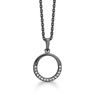 Støvring Design halskæde sortrhodineret sølv 16239055