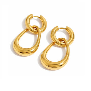 ZIA Øreringe med vedhæng – Forgyldt stål, 40 mm