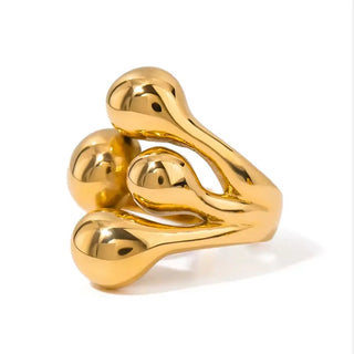 Ring vandfast guldbelagt stål 163030