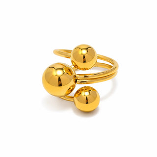 Ring vandfast guldbelagt stål 163032 str. 60-61