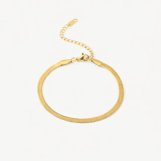 Bracelet flat snake chain waterproof gold-plated steel 163044