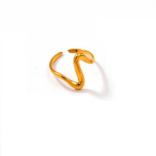 Ring vandfast guldbelagt stål 163058