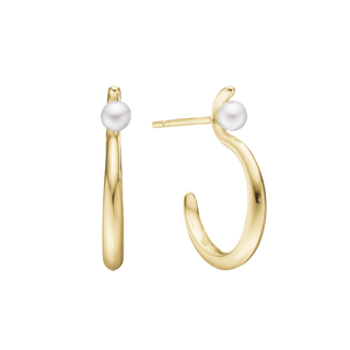 Aagaard Ørering, Perlebue, 20,5x15x2,5mm i forgyldt sølv – 1670-S-G66
