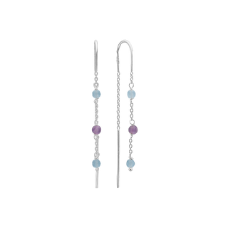 Aagaard Ørehænger, Amethyst/Blå Quartz, sølv – 1670-S-S32