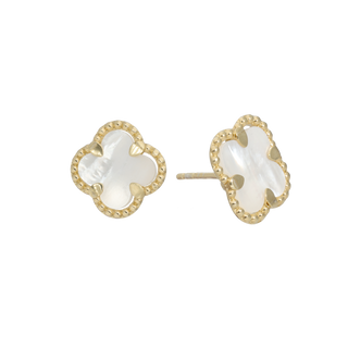 Aagaard Ørestikker Clover Mother of Pearl i 8 kt. guld – 1671-G8-37