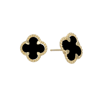 Aagaard Ørestikker Clover Black Onyx i 8 kt. guld – 1671-G8-38