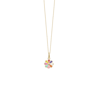 Aagaard halskæde til børn med colourful flower . i forgyldt sølv – 1680-K-G28-38