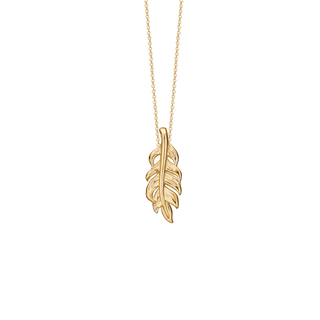Aagaard halskæde fjer i forgyldt sølv - 1680-S-G06-45