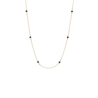 Aagaard halskæde sort Onyx/grøn amazonite i forgyldt sølv - 1680-S-G56-45