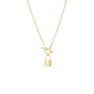 Aagaard halskæde Padlock 12x8mm i forgyldt sølv - 1680-S-G95