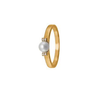 Aagaard 14 kt. ring med perler & diamanter 1800-G14-02